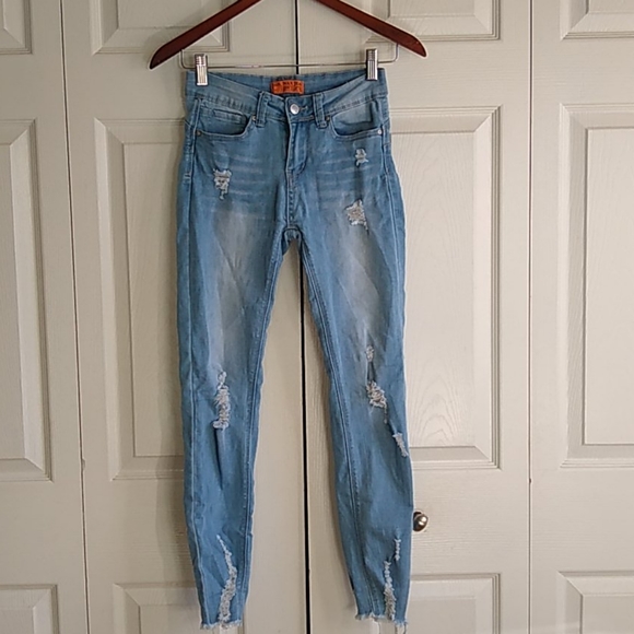 Wax Jean Denim - Wax destressed ankle jeans size 3